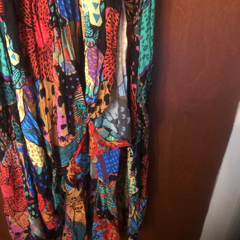 FARM Rio Multicolor Floral Asymmetrical Dress — Green, Yellow, Blue, Pink - Picture 15 of 16